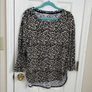 Tommy Bahama Animal Print Long Sleeve Top